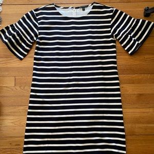 J. crew ruffle sleeve striped dress